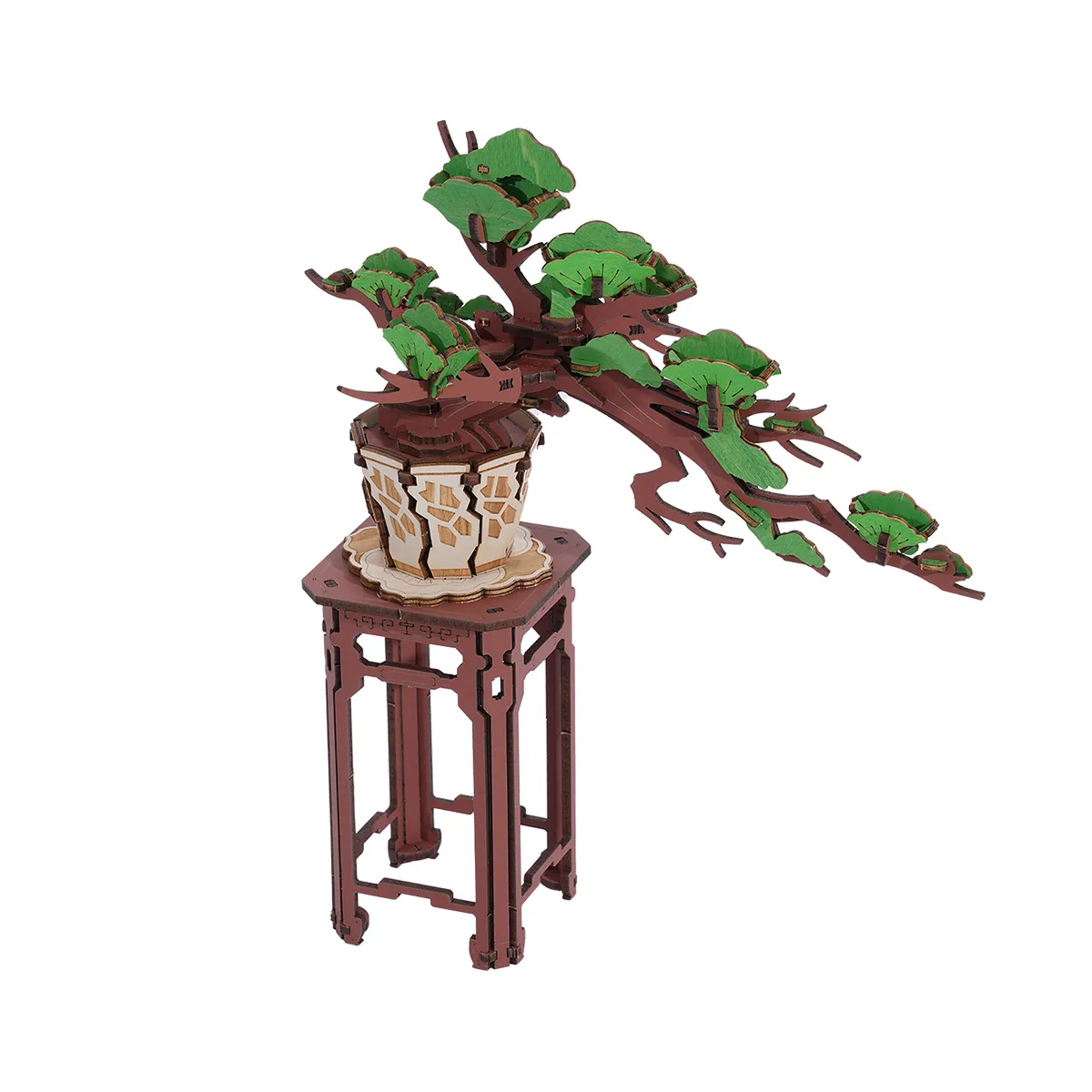 リメイク鉢　常滑焼き　8号 Rabbit Family in Tree Rolife 3D Wooden Puzzle - Evergreen Pine Bonsai TG510 - Official